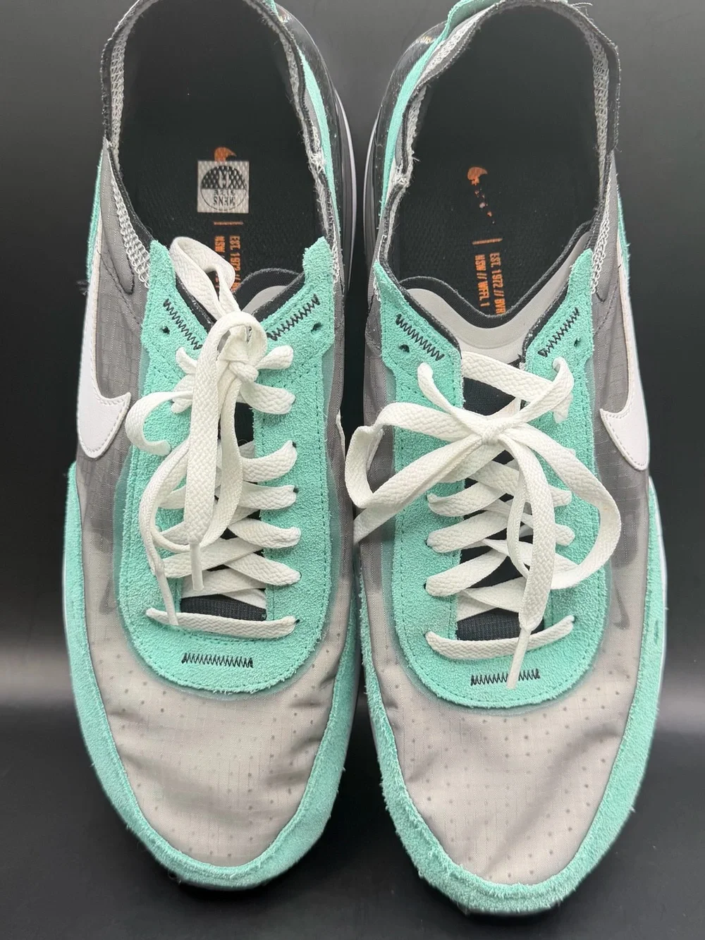 Nike - Men's Waffle One Mint Green & Gray Mesh Sneakers- Size:11